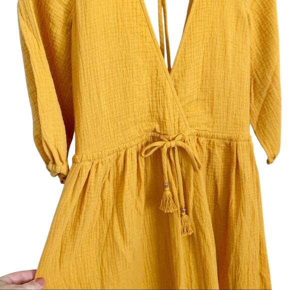 Bird & Knoll Alijandra Maxi Dress XS Yellow NWT - Picture 9 of 15